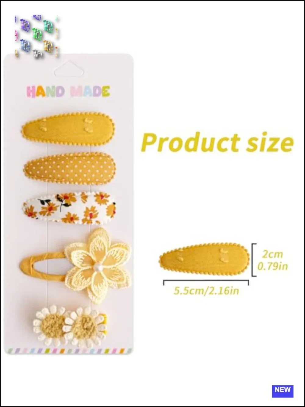 5-Piece Toddler Hair Clips Set with Faux Pearl and Non-Slip Grip